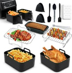 11 PCS Ninja Air Fryer Accessories Set for Dual-Basket Air Fryers, Air Fryer Ra