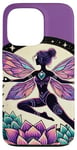 Coque pour iPhone 13 Pro Yoga Violet Cristal Fée Illustration Améthyste