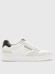 AllSaints Regan Low Top Trainers - White/Black, White/Black, Size 12, Men