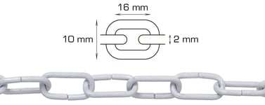 Home It® dekorkedja 2 mm x 2 meter vit