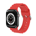 VIGTMO Bracelet Compatible avec Apple Watch Bracelet 38mm 40mm 41mm 42mm 44mm 45mm, Bracelet en Silicone Compatible avec iWatch SE/Series 7 6 5 4 3 2 1, 42mm/44mm/45mm(Rouge)