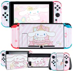 DLseego Compatible with Switch Skin,Cartoon Cute Fun Skins Full Set Faceplate Cover Sticker Decals for Switch Console & Joy-con Controller & Dock Protection Kit for Kids Girl Women - Pink