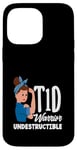 Coque pour iPhone 14 Pro Max Sensibilisation au diabète de type 1 Guerrier T1D indestructible