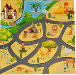 ECOTOYS Tapis en Mousse pour Enfants Safari Puzzle 9el 93 x 93 cm