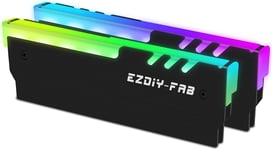 Lot de 2 dissipateurs de chaleur RVBA pour barrette mémoire DDR Compatible avec les cartes mères à 3 broches 5 V Asus Aura Sync,Gigabyte RGB Fusion et MSI Mystic Light Sync(Q1618)