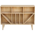 Miliboo - Buffet ouvert meuble de rangement bouteilles ou vinyles en bois manguier massif L120 cm isidro