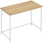 Vasagle - Bureau, Table, Poste de Travail, pour Bureau, Chambre, 50 x 100 x 76 cm, Style Moderne, Cadre en Métal, Couleur Chêne Naturel et Blanc Perle