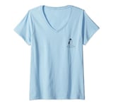 Disney Winnie The Pooh Eeyore Pocket Pal Outline V-Neck T-Shirt