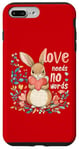 iPhone 7 Plus/8 Plus Love Needs No Words Bunny - Cute Animal Heart Design Case