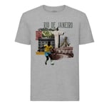 T-Shirt Homme Col Rond Rio De Janeiro Vintage Collage Brésil Voyage Foot Carnaval