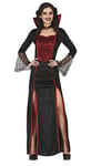 FIESTAS GUIRCA Déguisement de Vampiresse Gothique - Robe Longue Noire et Rouge Elégante pour Femme Adulte Taille S 36-38