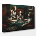 Big Box Art Cassius Marcellus Coolidge Dogs Playing Poker Canvas Wall Art Print Ready to Hang Picture, 30 x 20 Inch (76 x 50 cm), Multi-Coloured