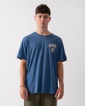 Gant Mens Crest Graphic T-Shirt - Blue - Size X-Large