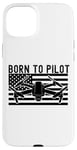 iPhone 15 Plus Born To Pilot Drone Quad Copter American Flag Funny Case