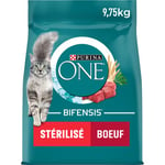 Purina One - Chat Bifensis Spécial Stérilisé Bœuf/Blé Croquettes pour Chats Adultes 9,7 kg