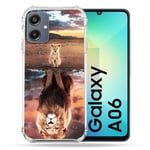 Cokitec Coque Renforcée pour Samsung Galaxy A06 Animal Lion Reflet