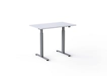 Wulff Höj och sänkbart skrivbord 100x60cm, 2 motorigt, 7 års garanti Färg på stativ: Silver - bordsskiva: Vit laminatskiva
