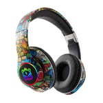 Black Casque Bluetooth sans fil Graffiti pour enfants, DJ In Mic, lumière LED RVB, PC Gamer, écouteurs, prise en charge de la carte TF, ensembles de sauna ""Nipseyteko