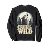 Call of the Wild Howling Wolf Under Full Moon Sweatshirt