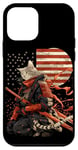 iPhone 12 mini Cat Samurai American Flag Samurai Cat Art Patriotic Cat Case