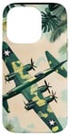 Coque pour iPhone 14 Pro Bombardier B-17G Green Pop Art Tropical B-17 Flying Fortress de la Seconde Guerre mondiale