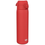 Ion8 Gourde Isotherme Inox, 500ml, Anti-Fuite, Facile à Ouvrir, Verrouillage Sécurisé, Lavable au Lave-Vaisselle, Poignée de Transport, S'adapte aux Porte-gobelets, Acier Inoxydable, Rouge