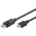 goobay 64836 Câble Adaptateur DisplayPort 1.2 vers HDMI 1.4 4 K @ 30 Hz/Câble HDMI Ultra Haute Vitesse/connecteur plaqué Or pour Une Transmission Parfaite du Signal/Ordinateur Portable se, 2M