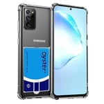 Stöttåligt Skal med Kortfack - Samsung Galaxy Note 20 Ultra Transparent/Genomskinlig