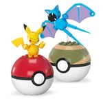 Mega Construx Pokemon Pokeball 2 pack - Pikachu & Zubat - New in stock