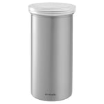 Brabantia Senseo Coffee Pad Storage Jar with Senseo Imprint - Matt Steel Fingerprint Proof White Lid