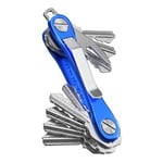 KeySmart Rugged - Porte-clés multifonctionnel, organisateur de clés avec décapsuleur et clip de poche - Organisateur pour jusqu'à 14 clés (Bleu)