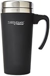 420 ml Plastic and Stainless Steel Soft Touch Travel Mug, Black, 1