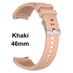 Silicone Wrist Band Bracelet Strap Watch Khaki 46mm