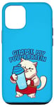 Coque pour iPhone 14 Pro Protéines chat drôle Gym Chat Gimme my Puuurrrtein