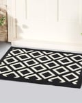 OTraki Paillasson Exterieur Entree Antidérapant Absorbant 60 x 90 cm Tapis Entree Interieur Lavable en Machine Tapis de Porte Anti-Poussière pour Chien Entrée Couloir Cuisine (Noir Blanc)