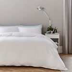 Silentnight 100% Pure Cotton Collection Duvet Cover Set White. Super Soft and Snuggly Easy Care Duvet Cover Quilt Bedding Set - Single (135cm x 200cm) + 1 Matching Pillowcase, 520522GE