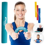 THERABAND Resistance FlexBar for Men and Women, Strength, Grip and Elbow Training and Pain Relief, Home Gym Equipment, Intermedium Level, Green, Medium