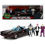 FR- Jada Toys BATMOBILE 1966 WITH FIGURE BATMAN, ROBIN, THE PENGUIN, THE JOKER 1