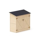 Upyard Abri de Jardin en Bois Naturel - Cabine de Rangement Extérieur - Cabane à Outils avec Système D'étagères, Naturel