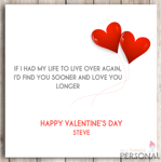 Personalised Valentines Day Card Husband Wife Boyfriend Girlfriend Valentine's