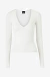 Gina Tricot - Topp Soft Touch V-neck - Vit