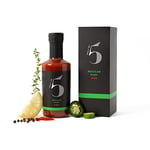 Chilli No.5 | Mexican Fury Mexican TEX-MEX Hot Sauce, Exclusive Five Chilli Blend, Healthy Superfoods, Vegan, Gluten Free, No Artificial Colours or Flavourings 200 ml Bottle