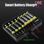 Adapter 8 Slot Fast Charging Dock For AA/AAA NiMH Rechargeable Batteries