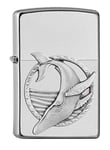 ZIPPO 2007127 – Briquet tempête avec emblème Blue Whale, emblème Attached, Chrome satiné, Rechargeable, Coffret Cadeau de qualité supérieure