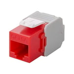 Goobay 90689 Keystone Module, RJ45, CAT 6a, UTP, Red