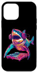 Coque pour iPhone 12 mini Party Shark Disco DJ avec illustration de platine casque