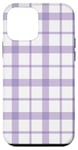 iPhone 12 mini Purple White Checkered Plaid Flannel Gingham Pattern Checker Case