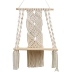 Boho macramé tenture murale étagère macramé décoration murale tissé gland tapisserie étagère murale à la main coton corde porte-plante tapisserie