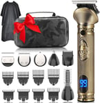 Tondeuse Barbe Cheveux Hommes, Rasoir Electriques Nez Professionnel, Kit De Tondeuse À Barbe 6-En-1 Avec Coffret De Rangement Et