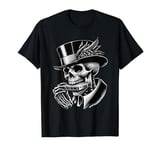 Skeleton Playing a Mouth Harp Harmonica,Wearing a Bowler Hat T-Shirt